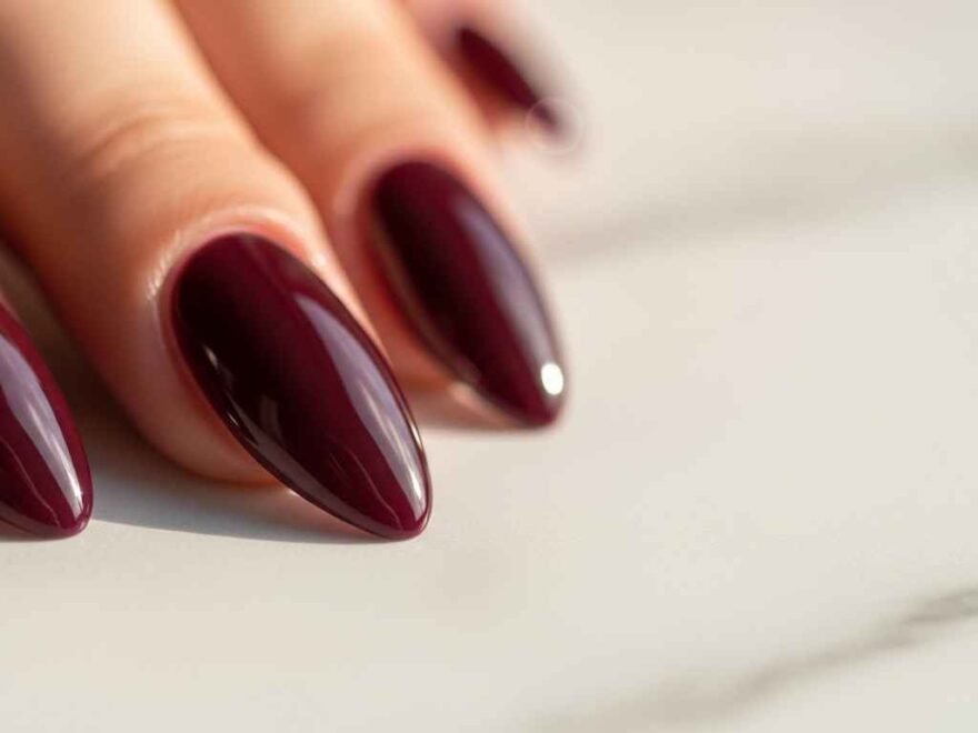 Chic Almond Wine Nail Ideas