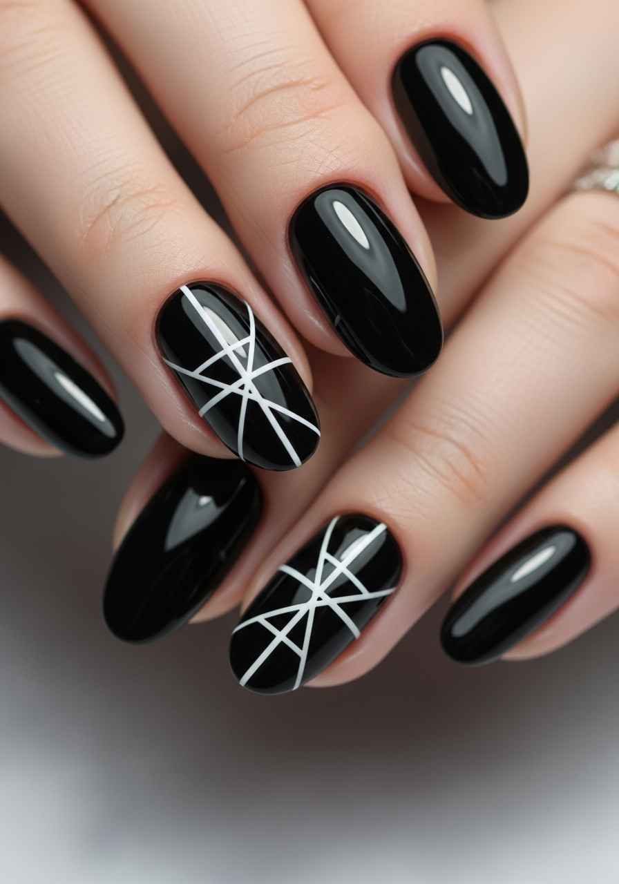 Satin Finish Black Nails