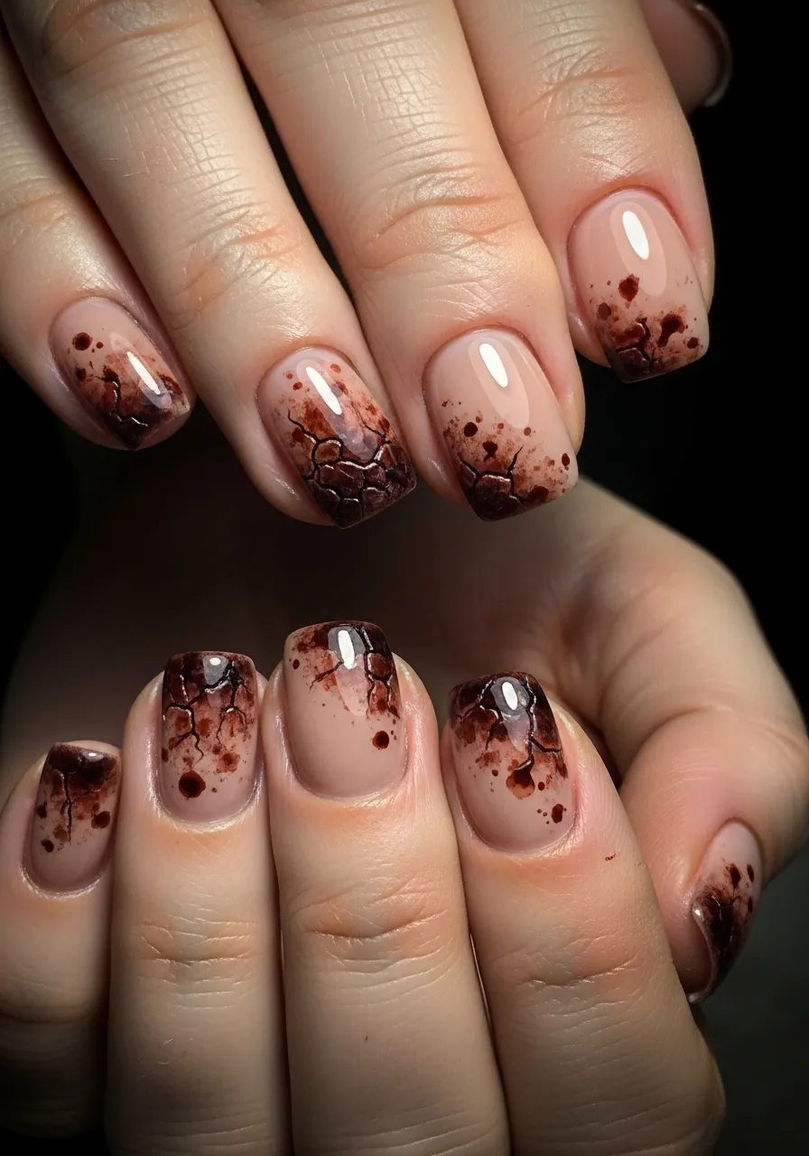 Blood Stained Cuticle Nails