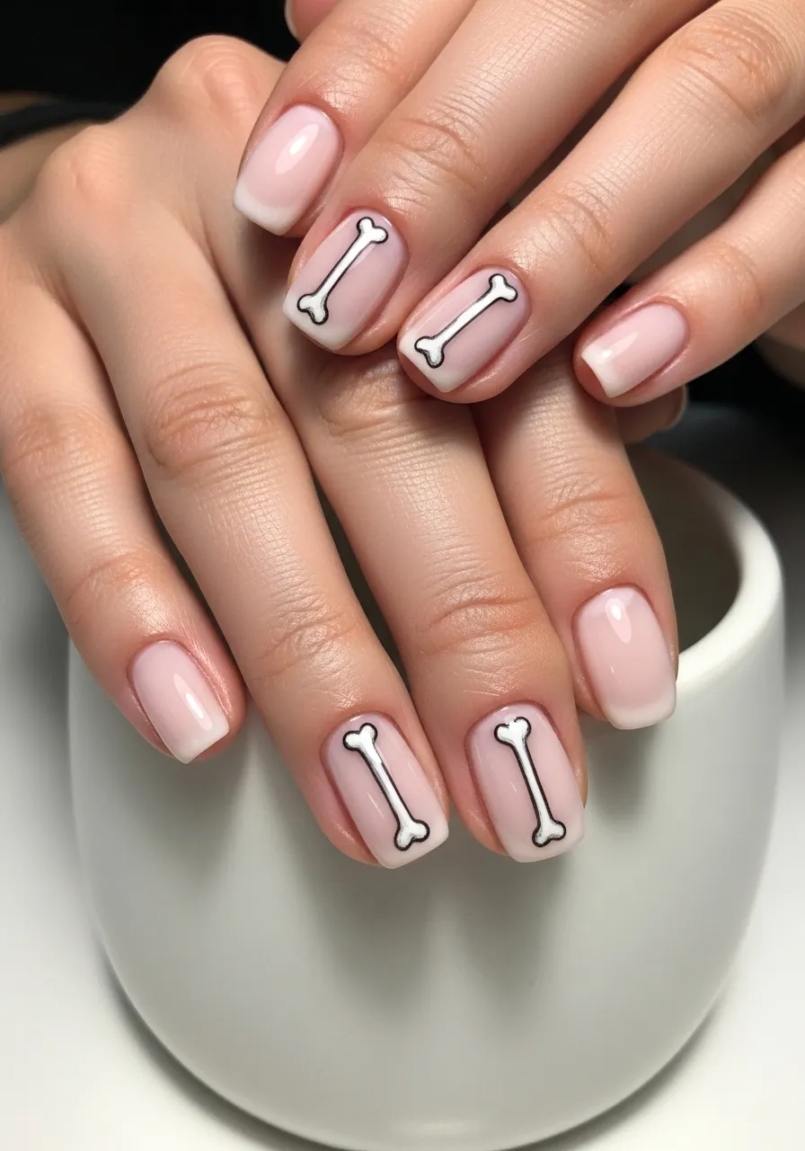 Minimalist Single Bone Nail Art
