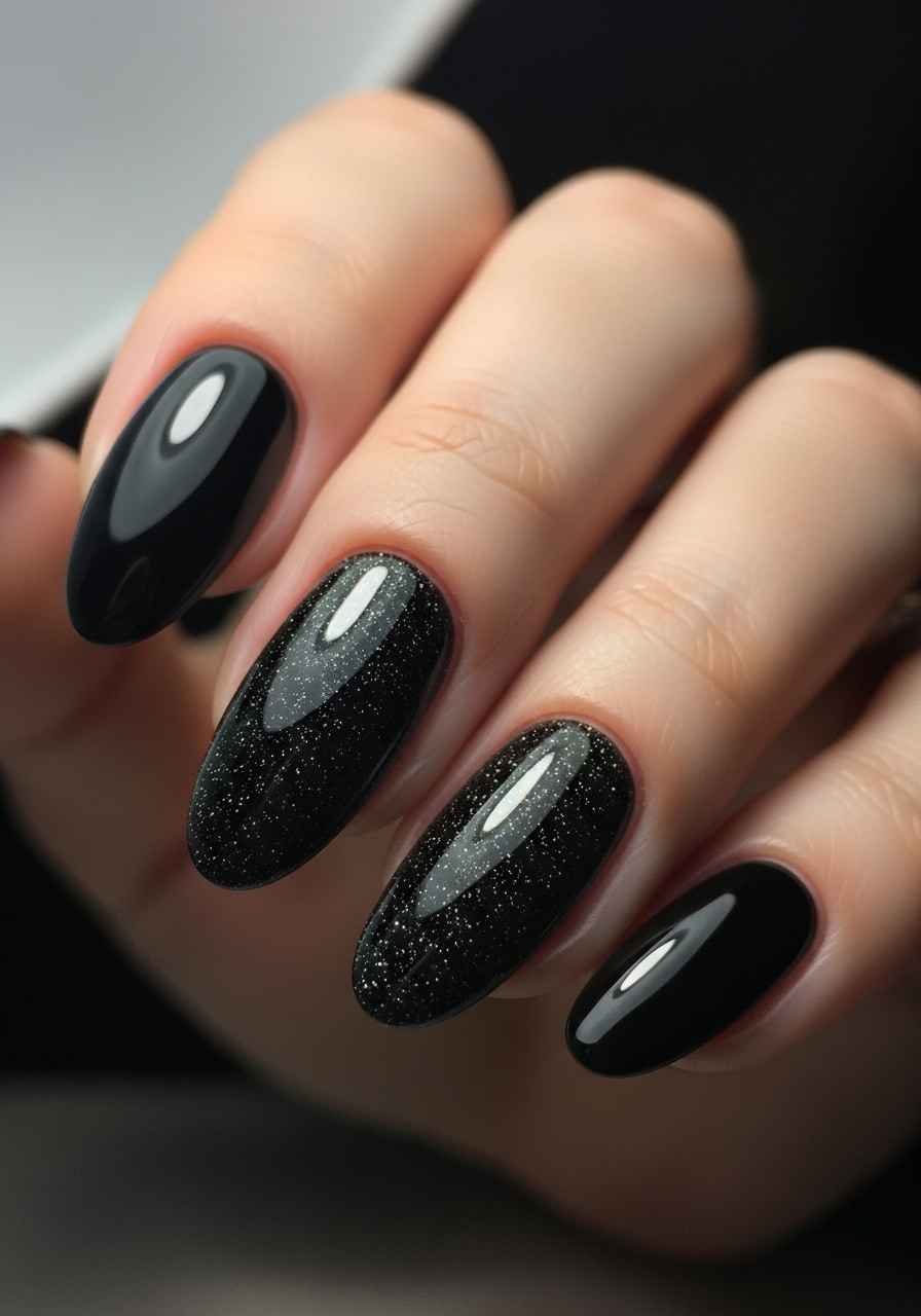 Black Glitter Top Coat