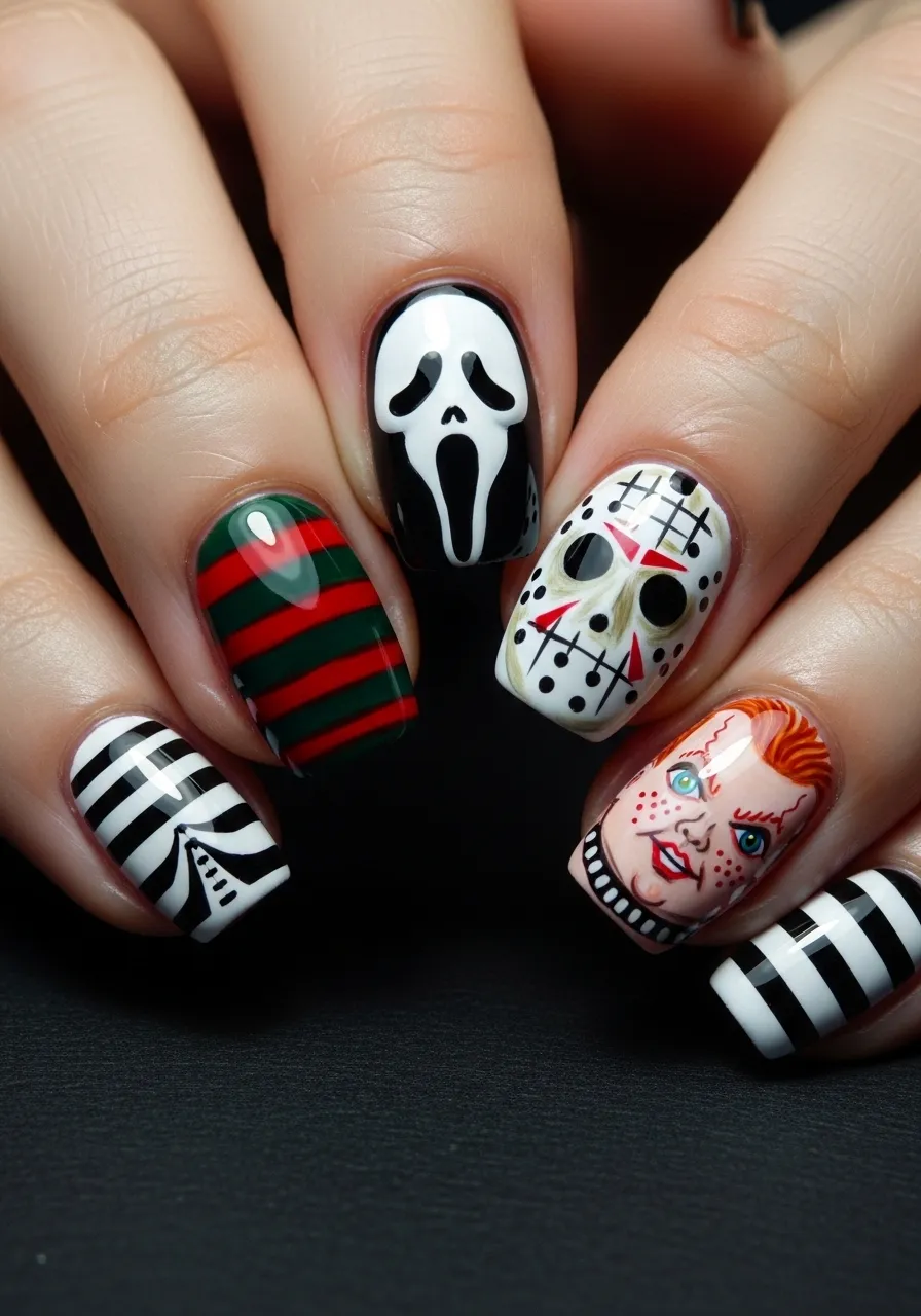 Halloween Horror Movie Character Nails