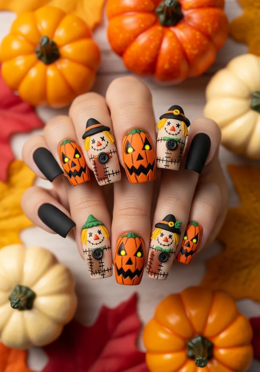 Pumpkin and Scarecrow Mixed Theme Set