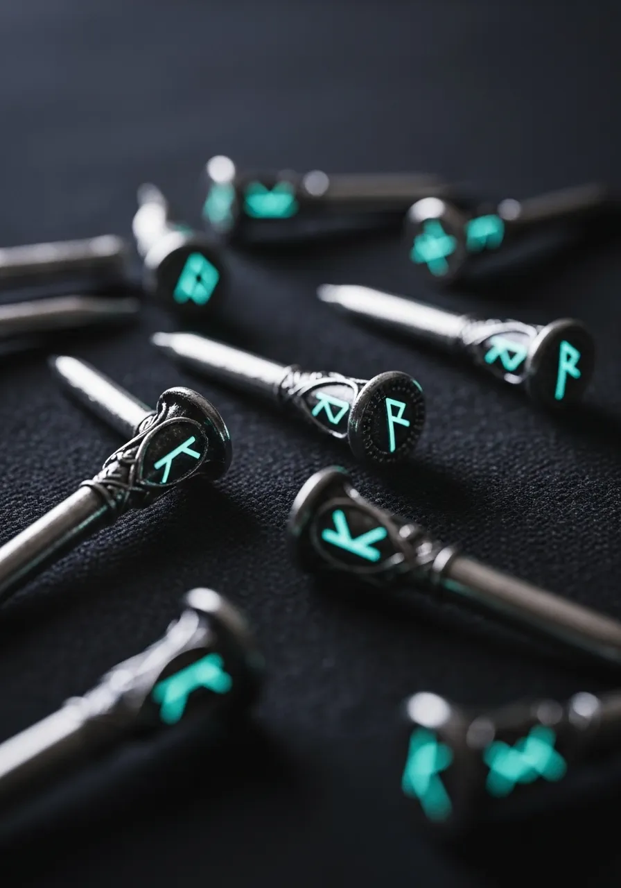 Silver Rune Glow Nails