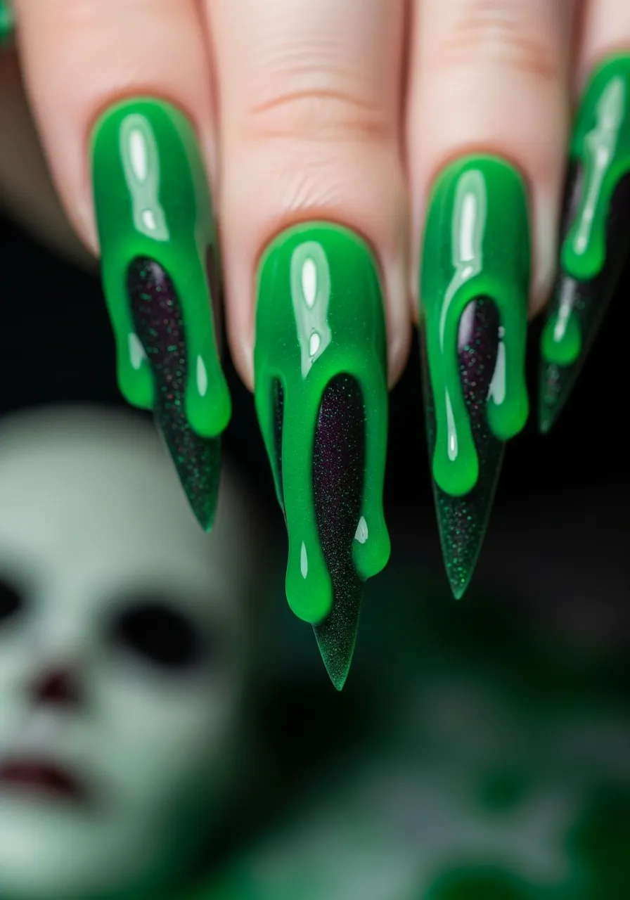 Slime Drip Nails