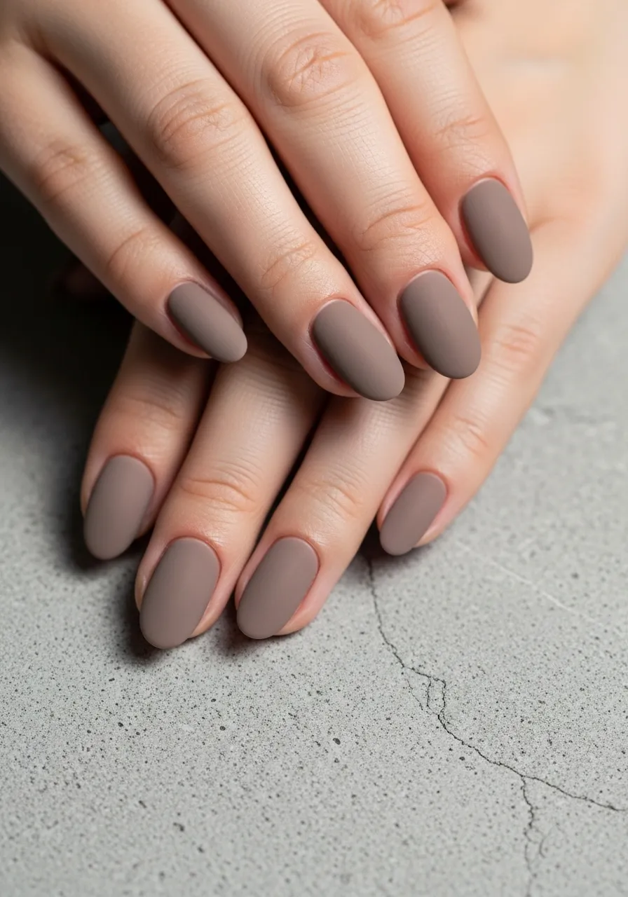 Taupe Gray Winter Nails