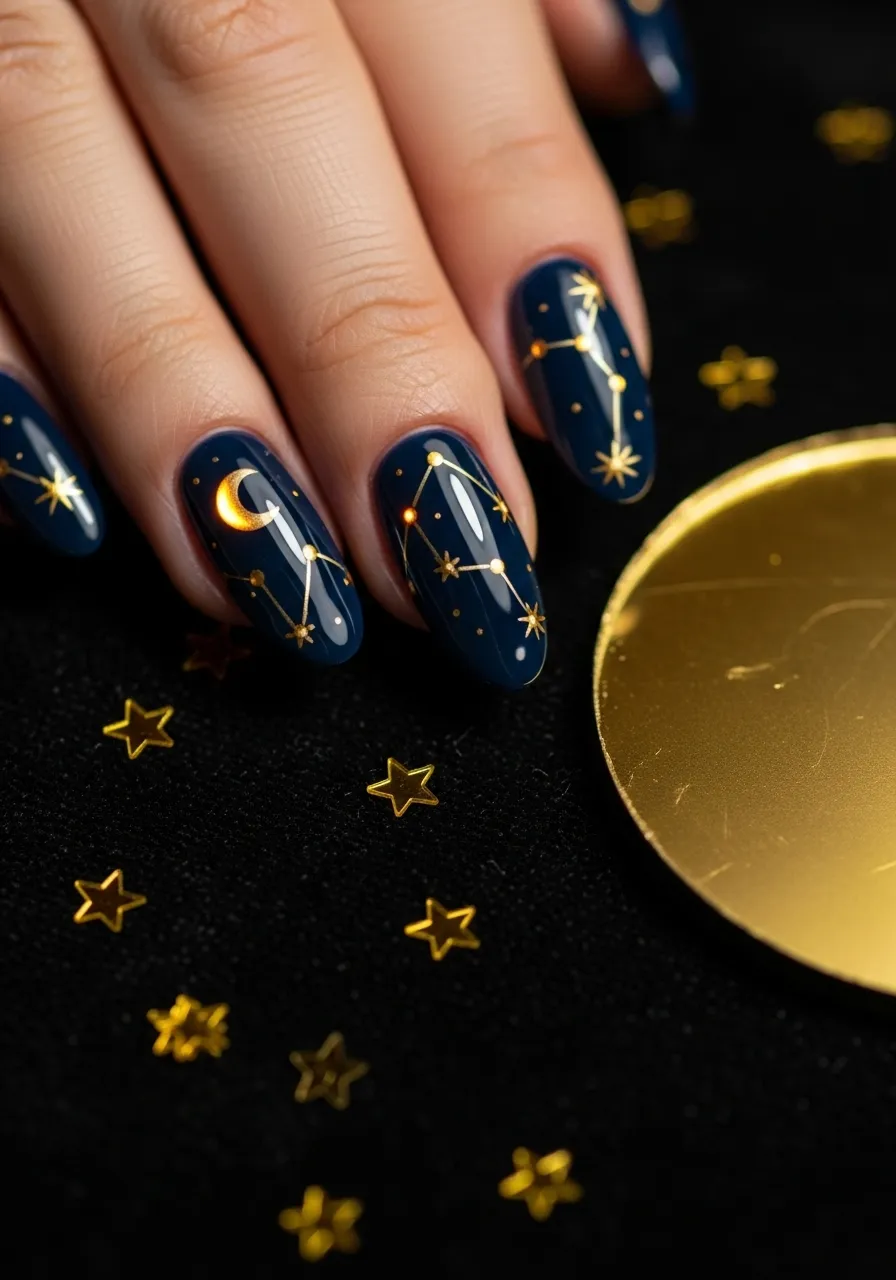 Starry Night Sea Nails