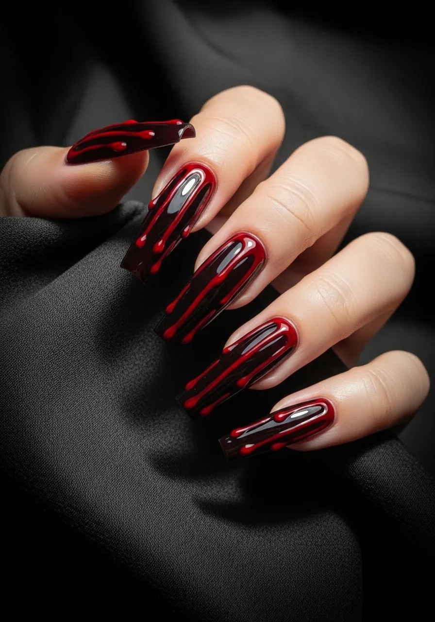 Viking Blood Drip Nails