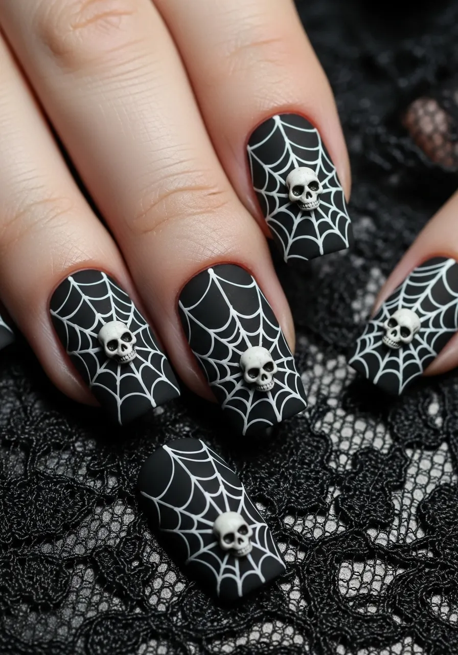 Spiderweb and Skull Nails