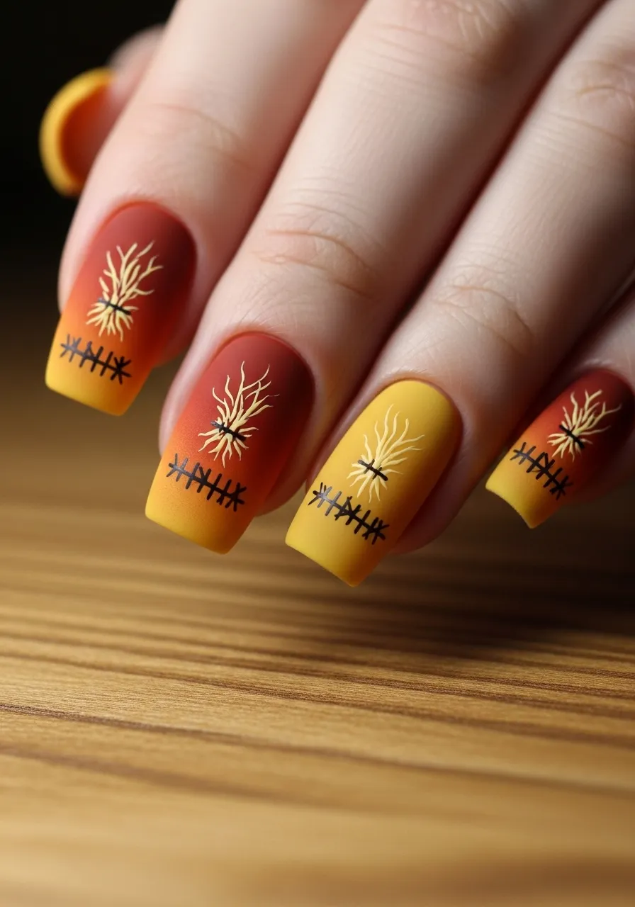 Ombre Sunset Scarecrow Nails