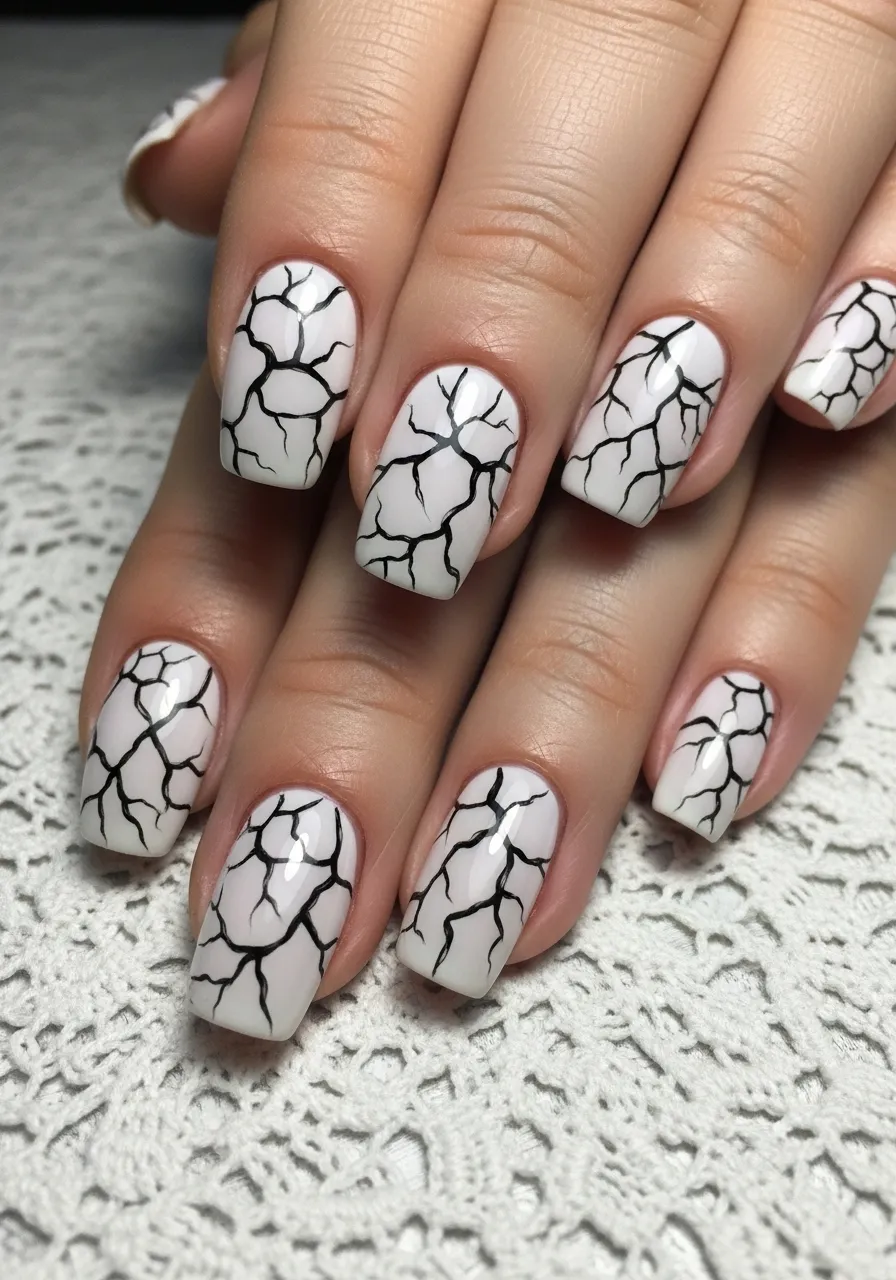 Cracked Porcelain Doll Nails