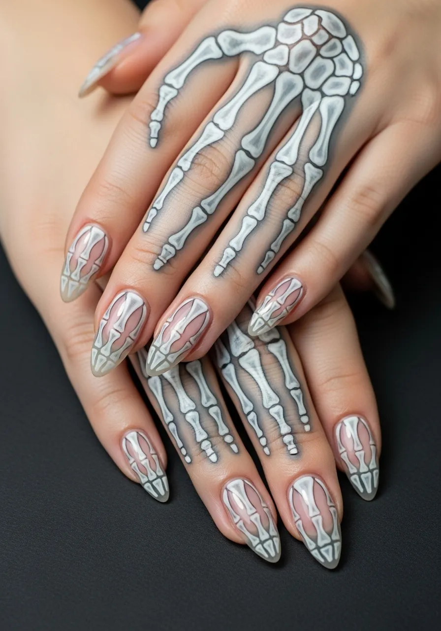 Full Hand Skeleton X-Ray Nails