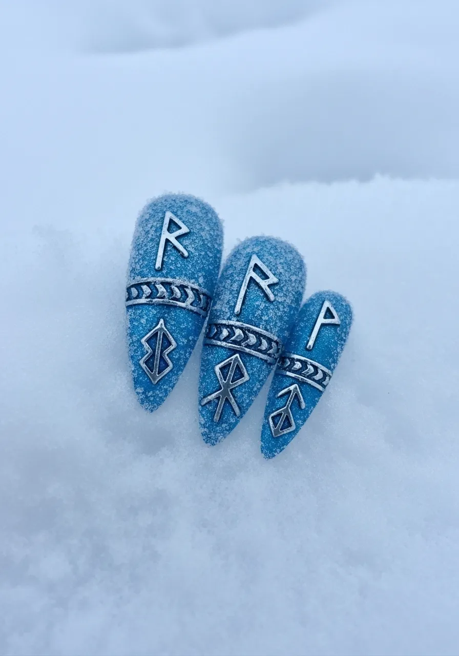 Frozen Ice Viking Nails