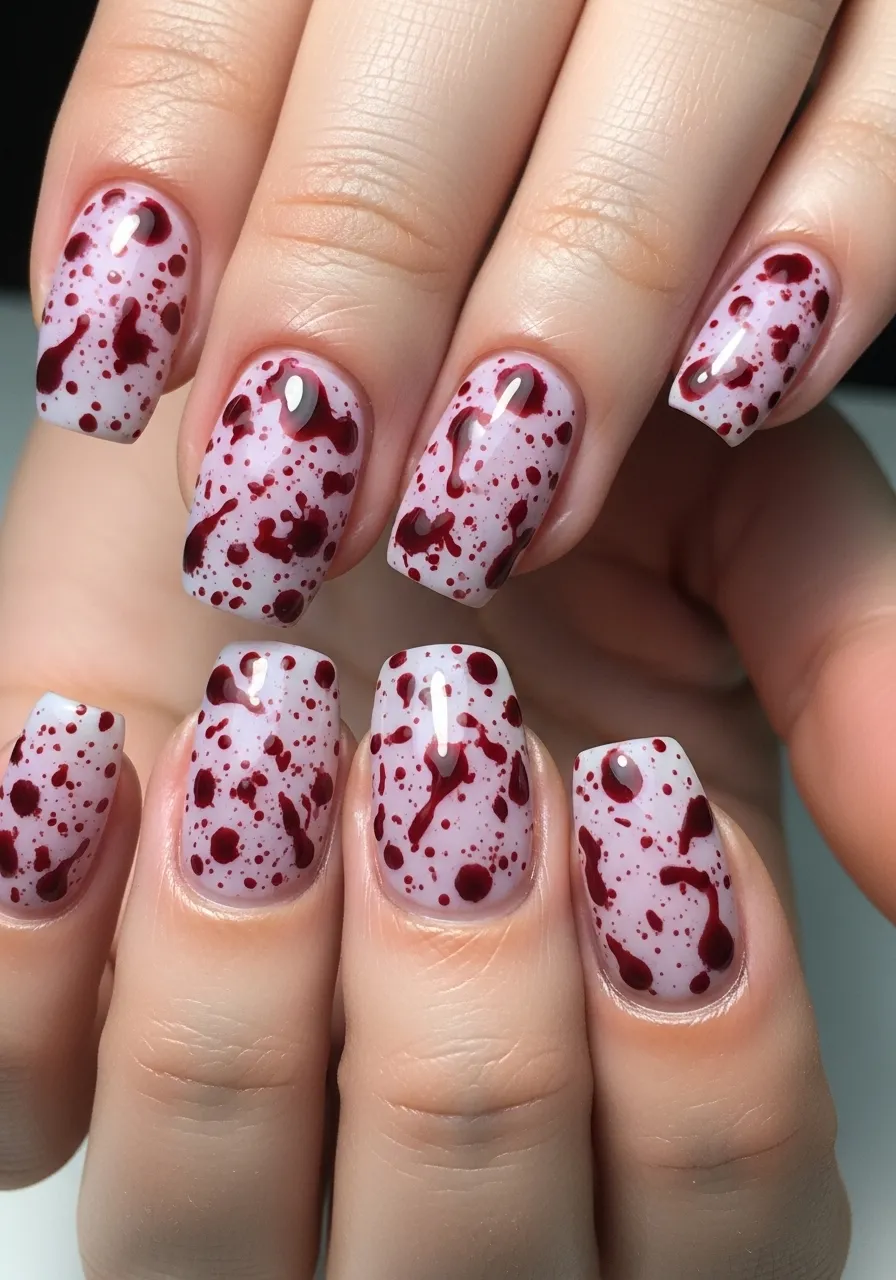 Zombie Blood Splash Nails