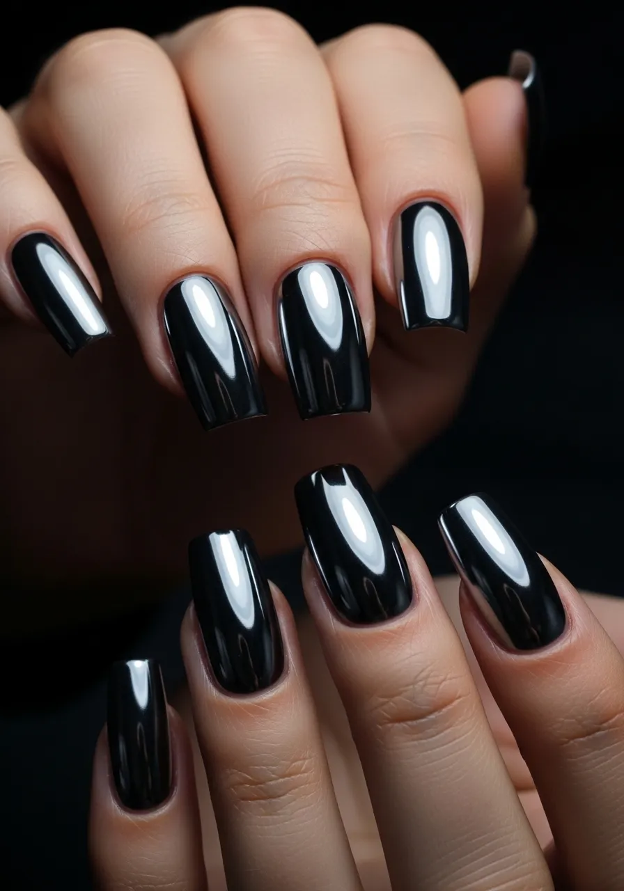 Gunmetal Gray Metallic Winter Nails
