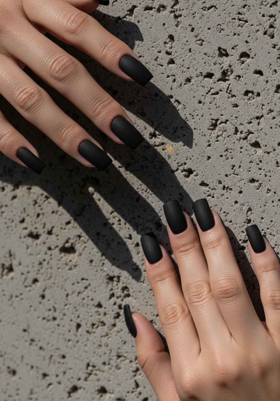 Matte Black Nails
