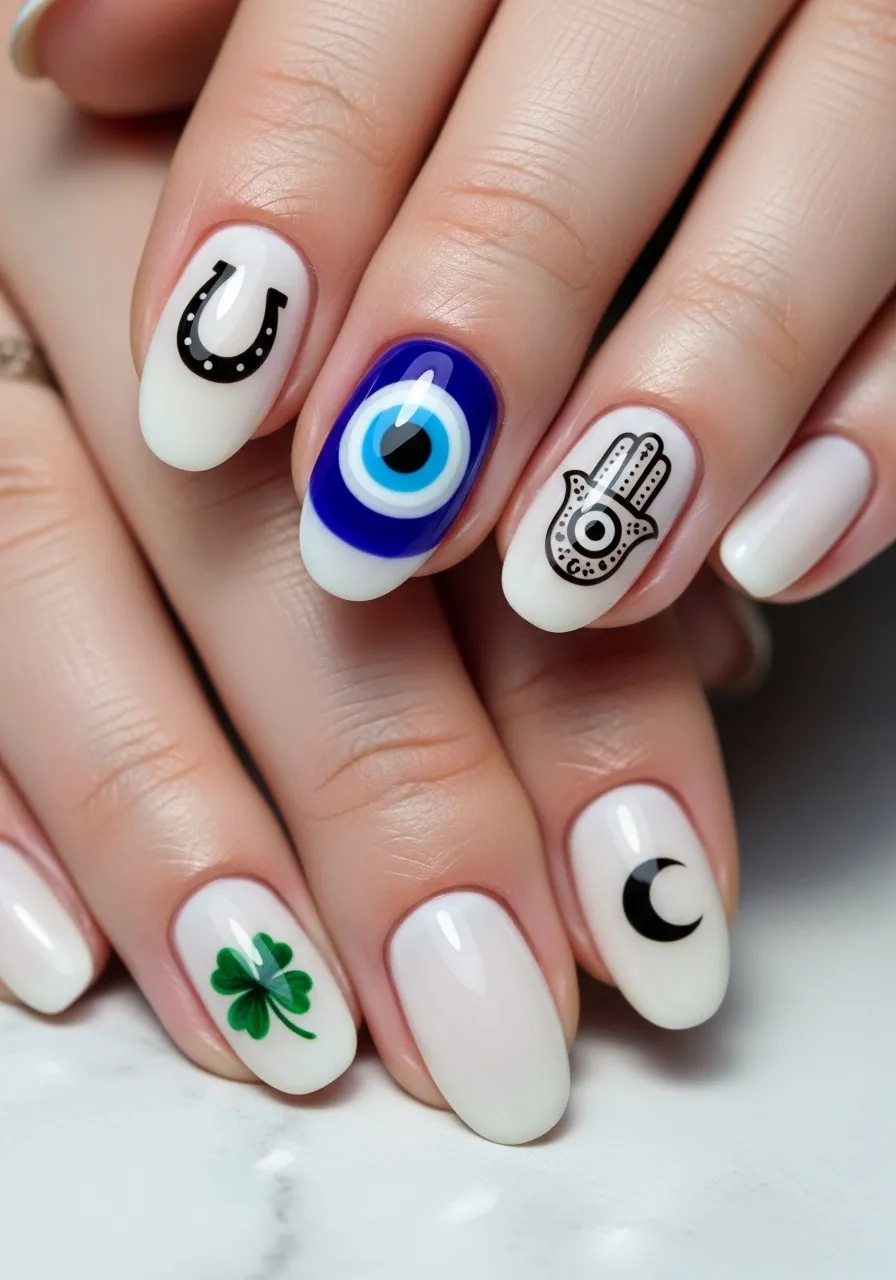 Evil Eye and Superstition Nails