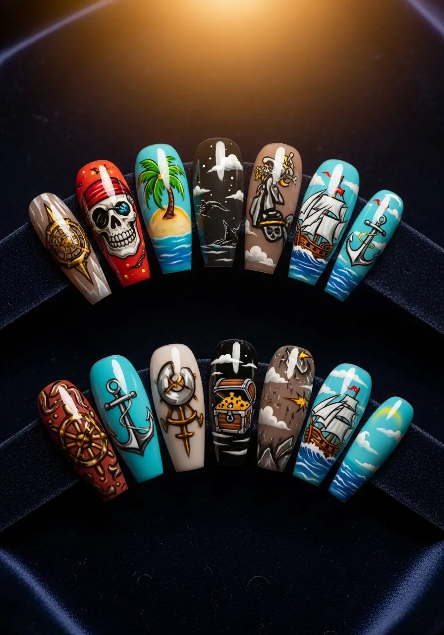 Full Pirate Scene Nails