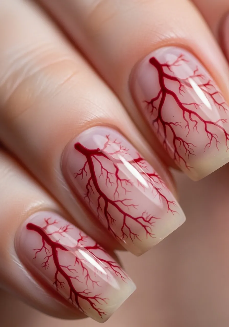 Blood Vein Nail Art
