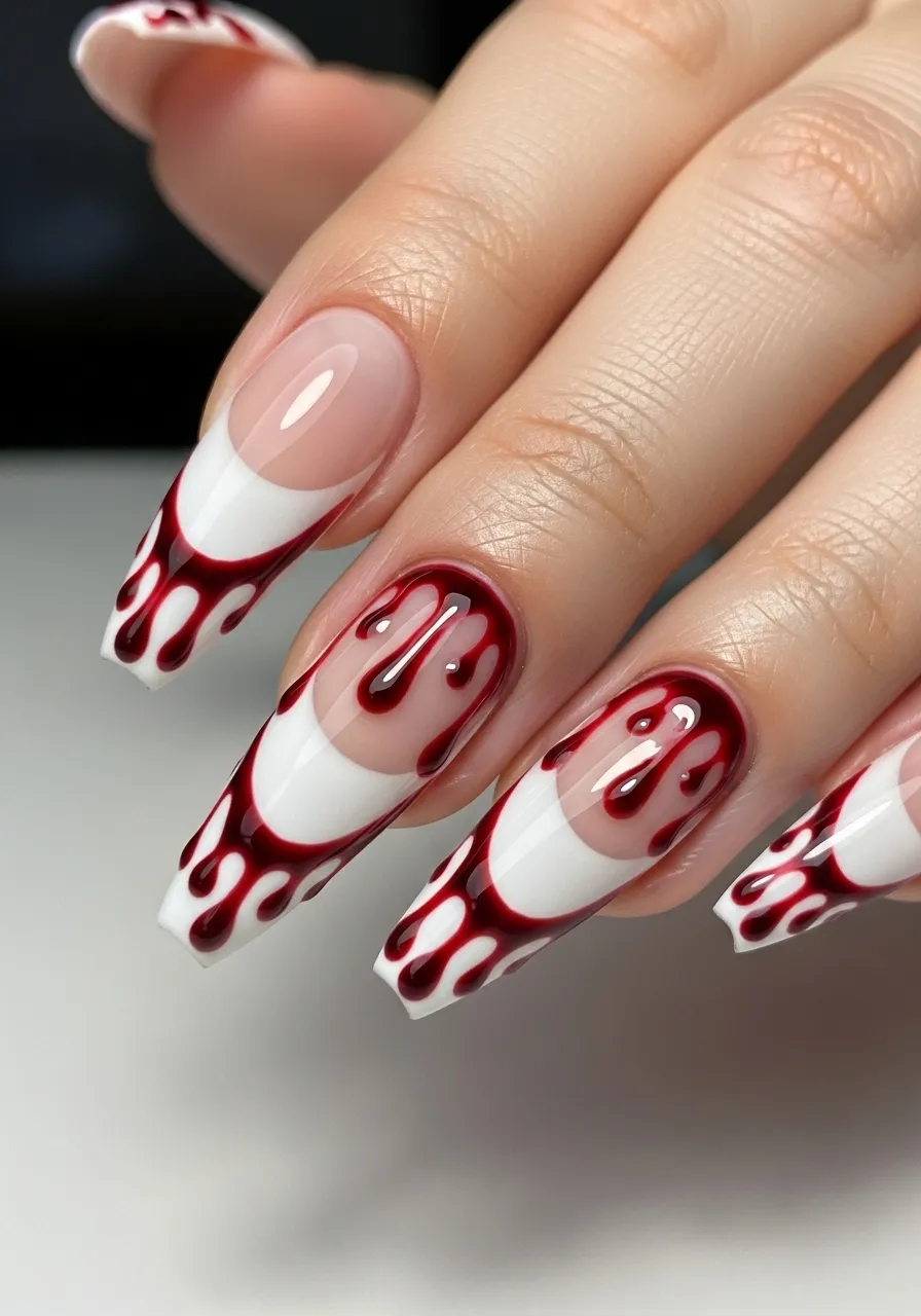 Bloody Drip French Tips