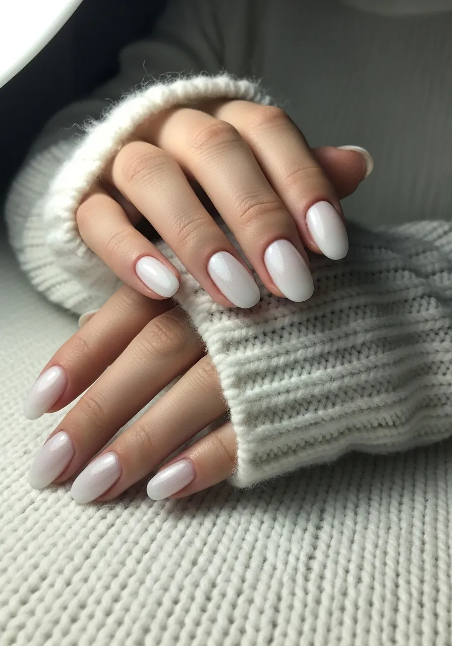 Frosted White Nails for Winter