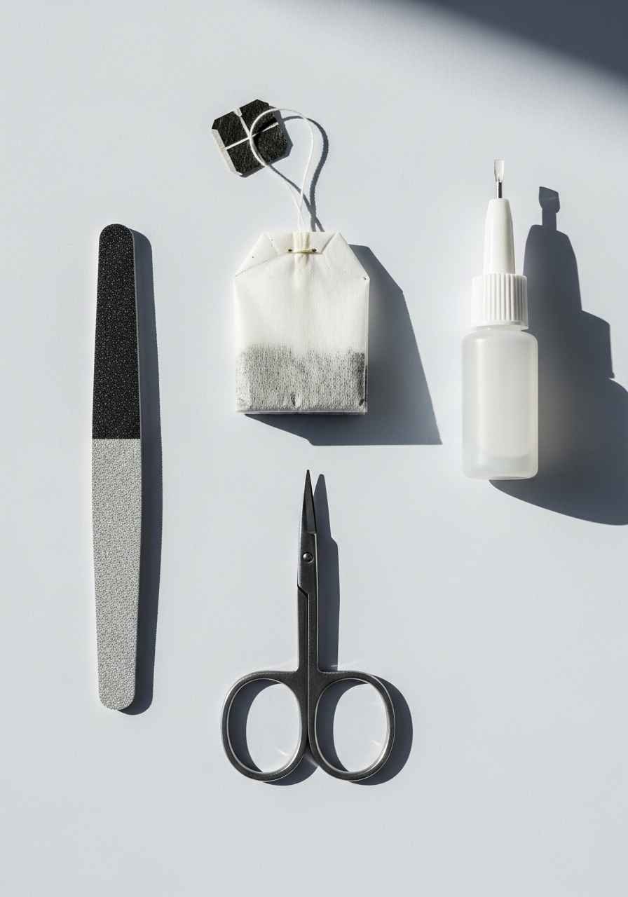 Fix a Broken Nail Using the Tea Bag and Glue