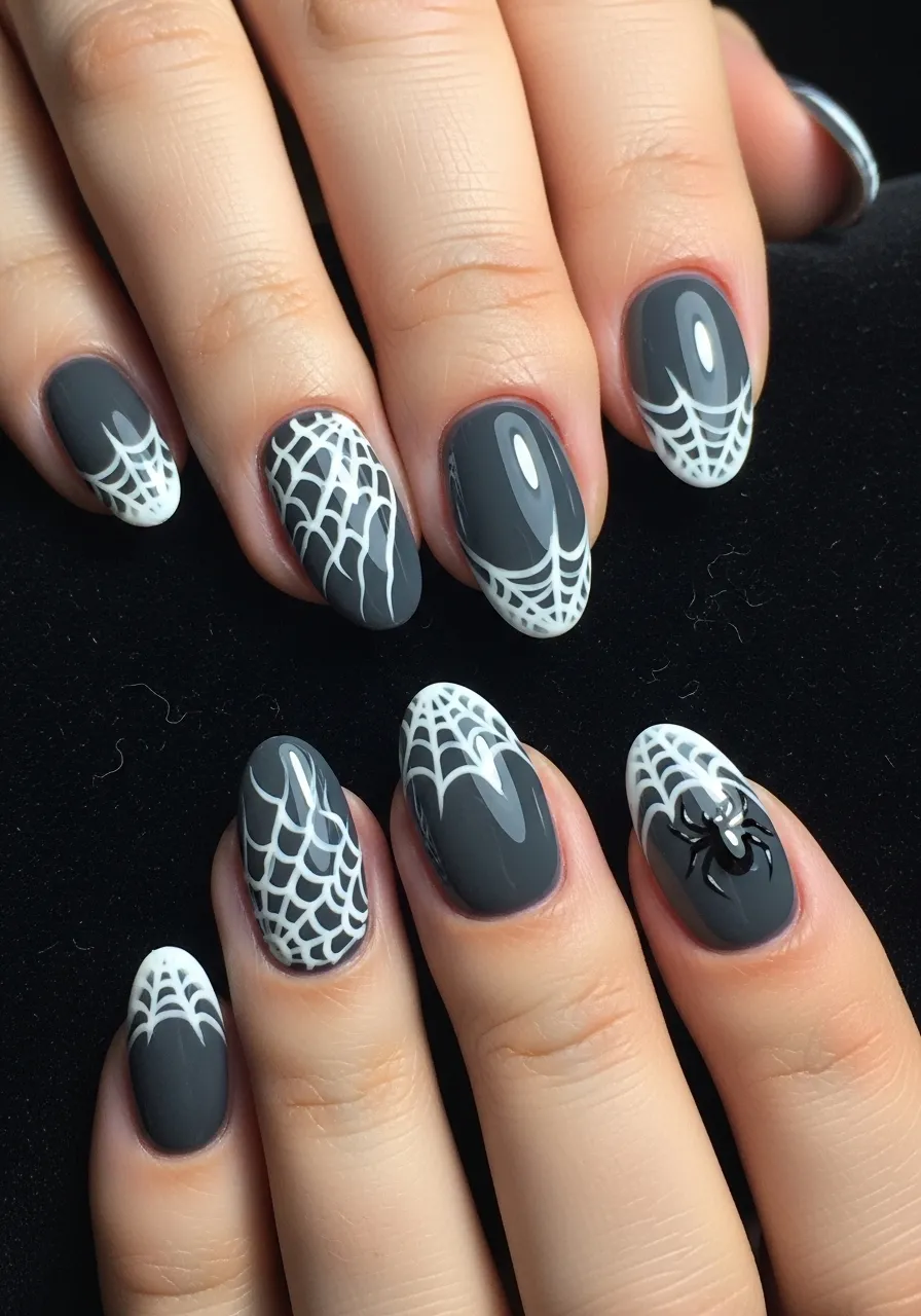 Spiderweb French Tips