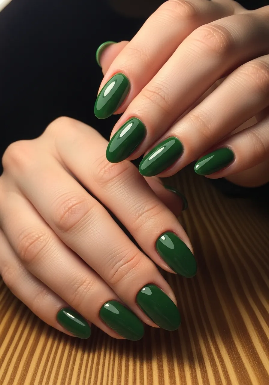 Forest Green Winter Nails