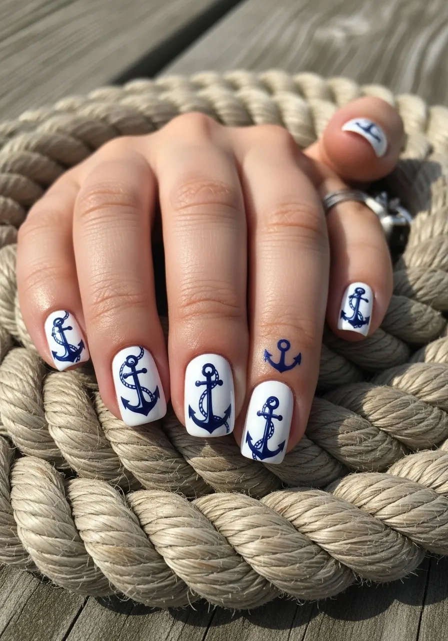 Anchor Nail Art