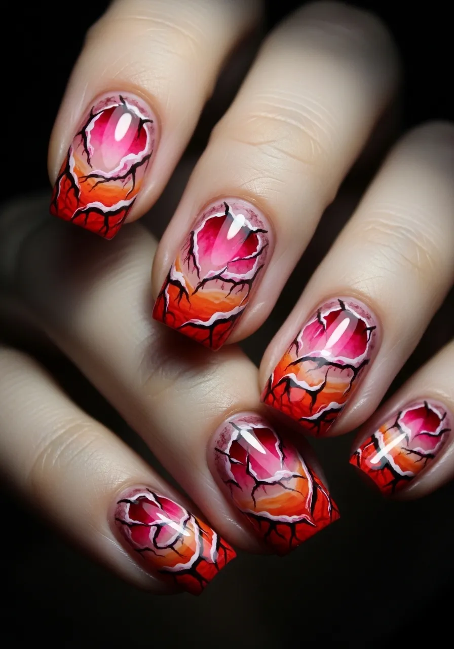 Flesh Tear Effect Nails