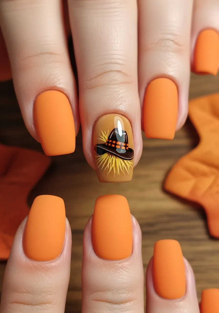 Scarecrow Hat Nail Art