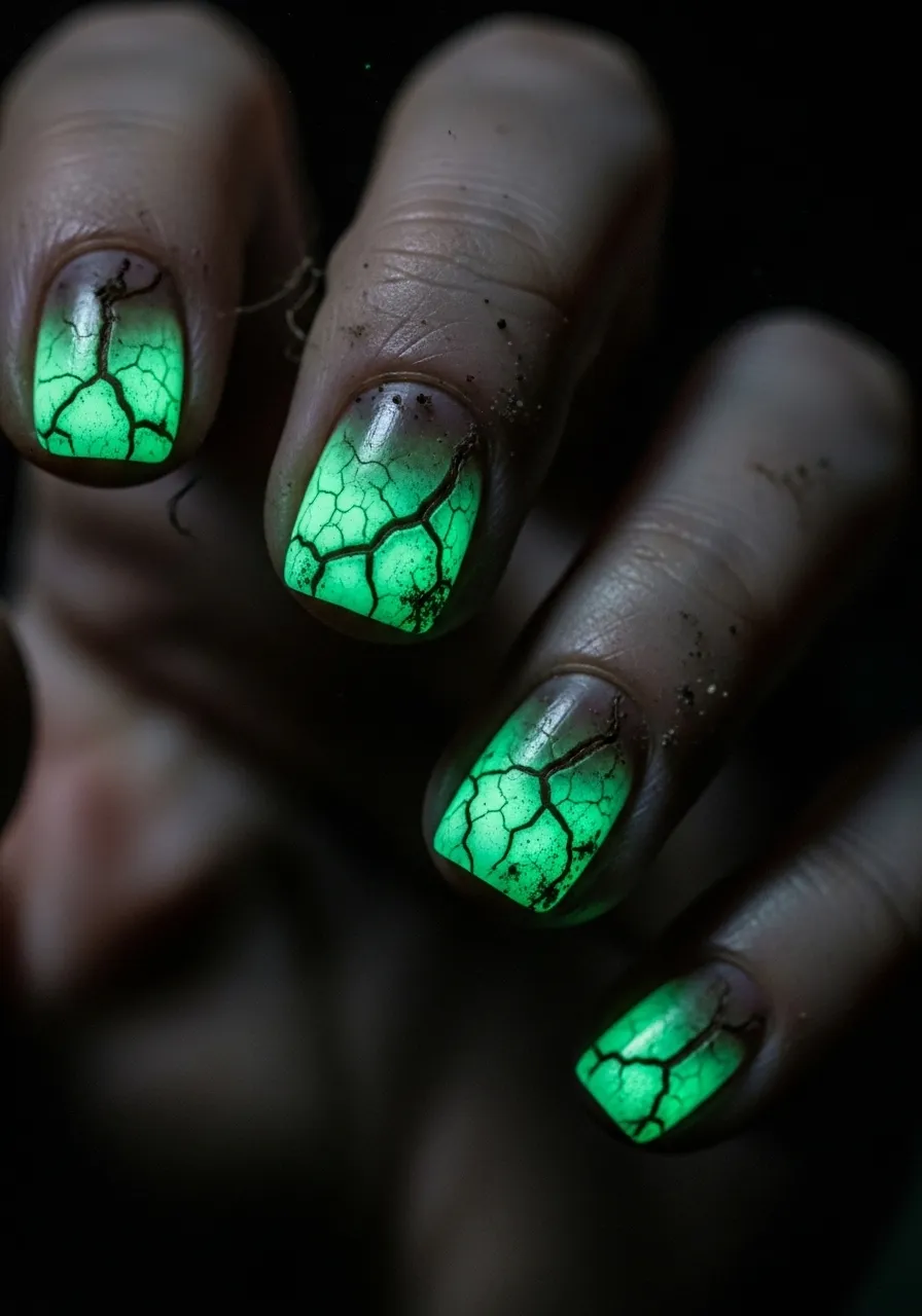 Glow in the Dark Zombie Nails