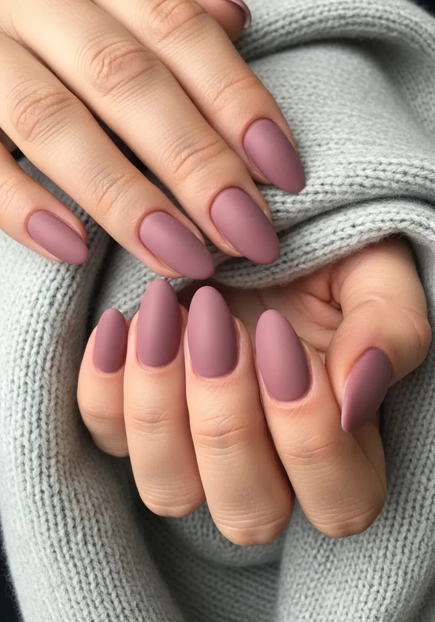 Dusty Mauve Winter Nails