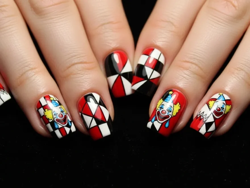 Clown Nail Ideas