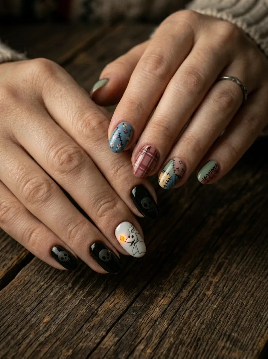 Jack and Sally Couples Nails