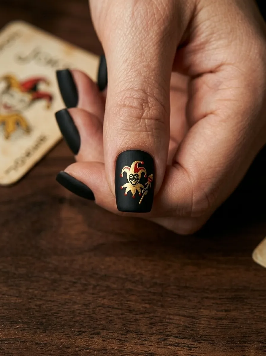 Joker Card Symbol Accent Nail