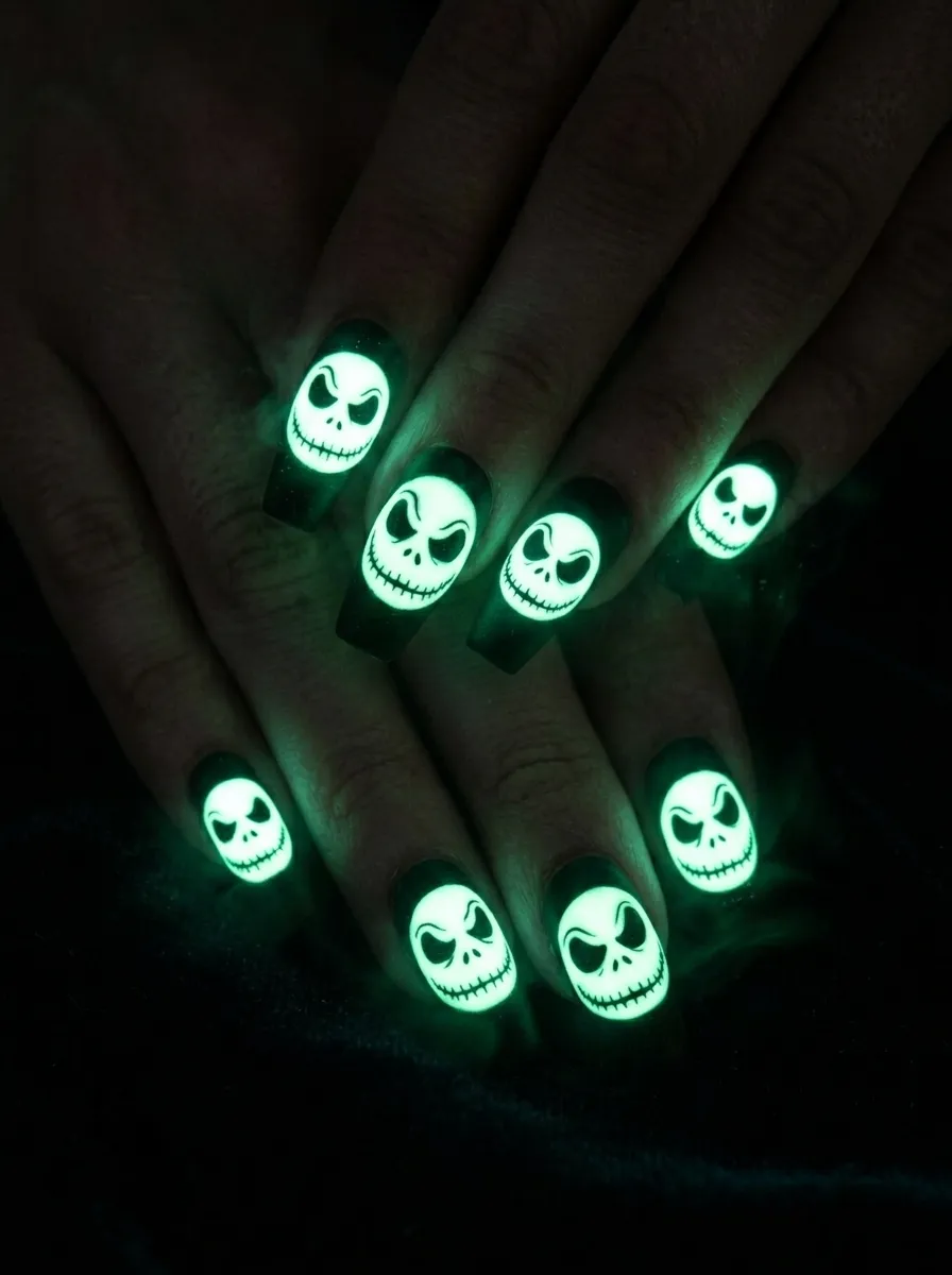 Glow in the Dark Jack Nails