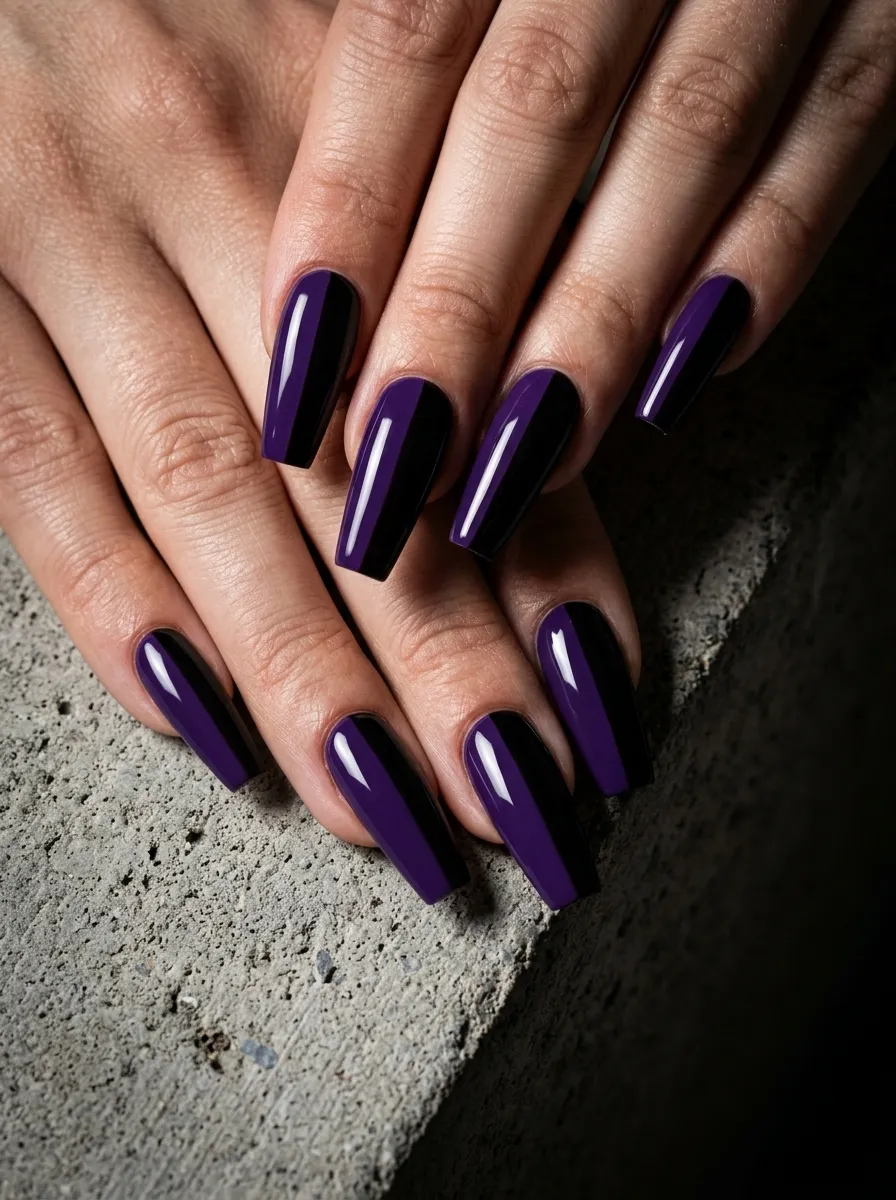 Two-Face Inspired Split Nails
