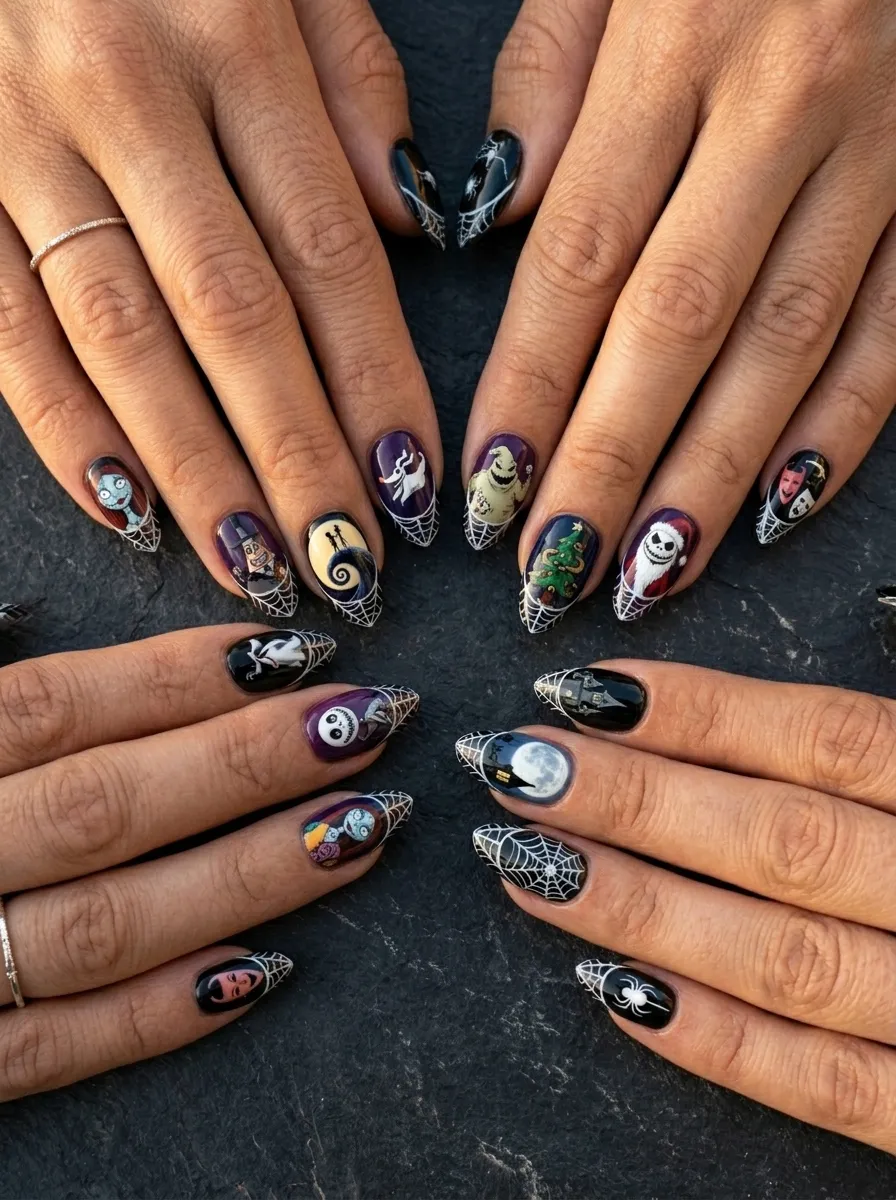 Nightmare Before Christmas Full Story Nails