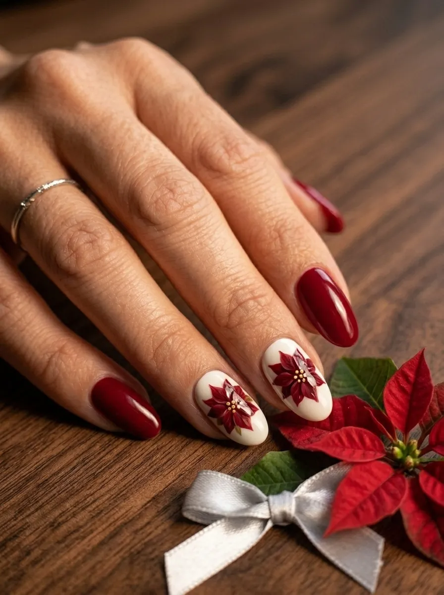 Poinsettia Nails