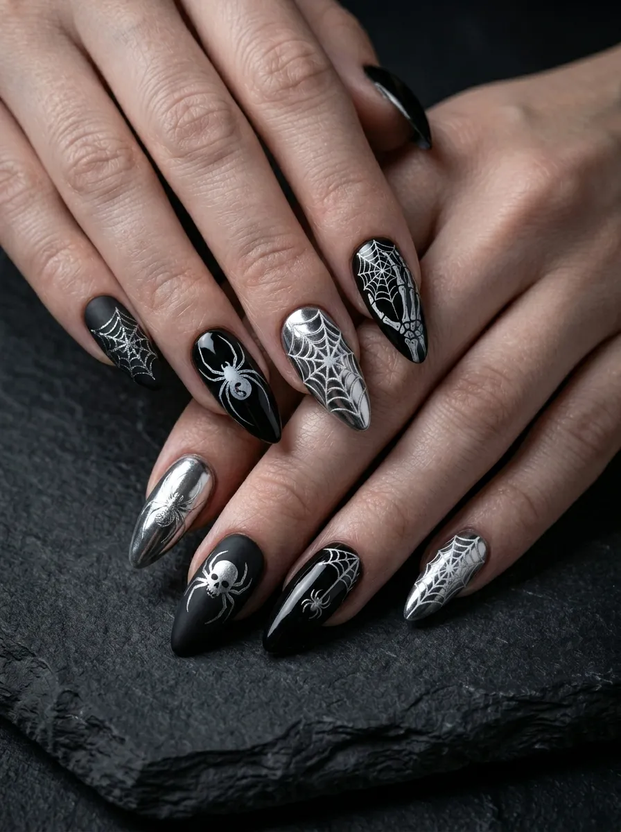 Full Gothic Spider Set with Mixed Textures
