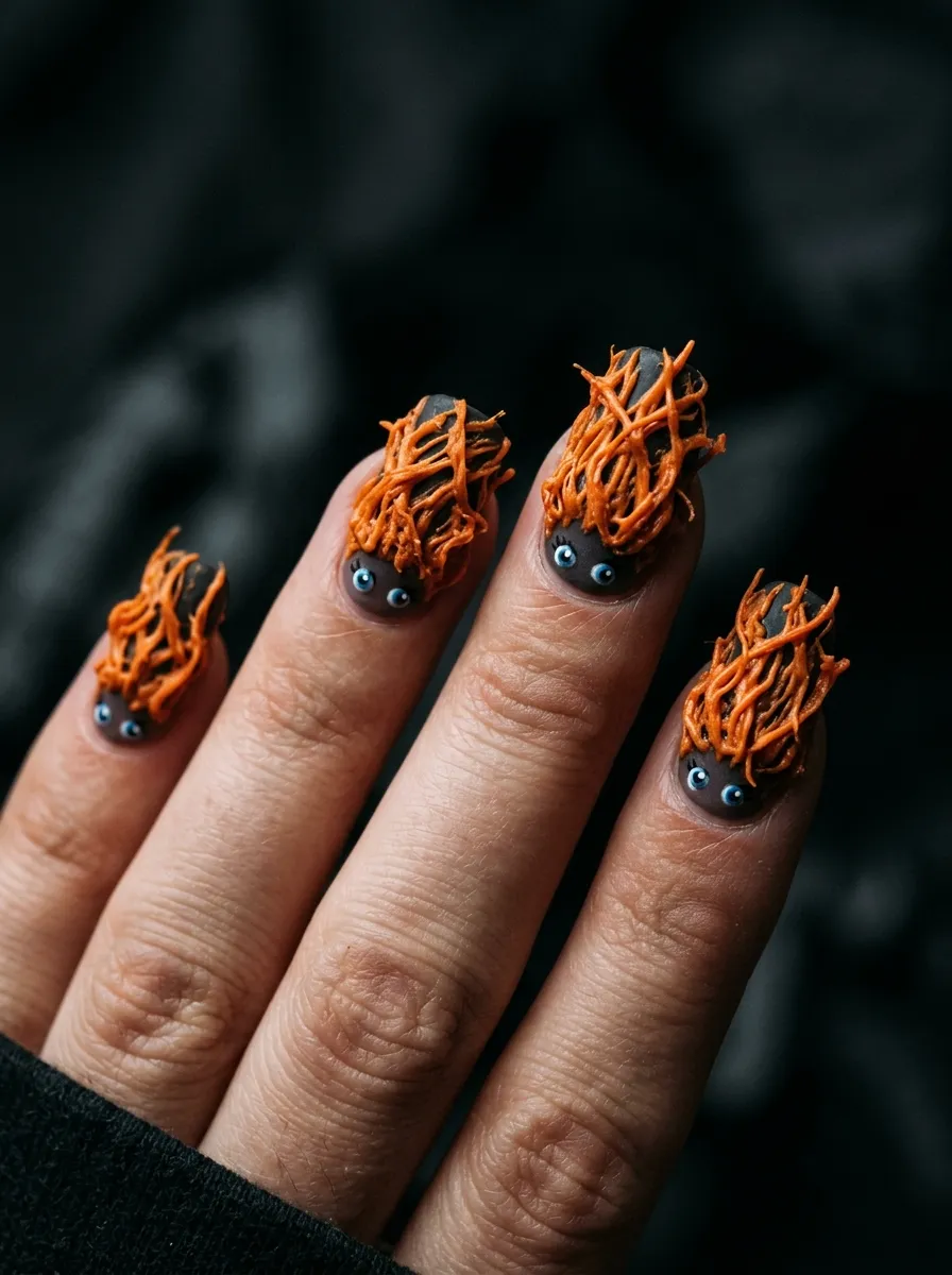 3D Chucky Hair Texture Nails
