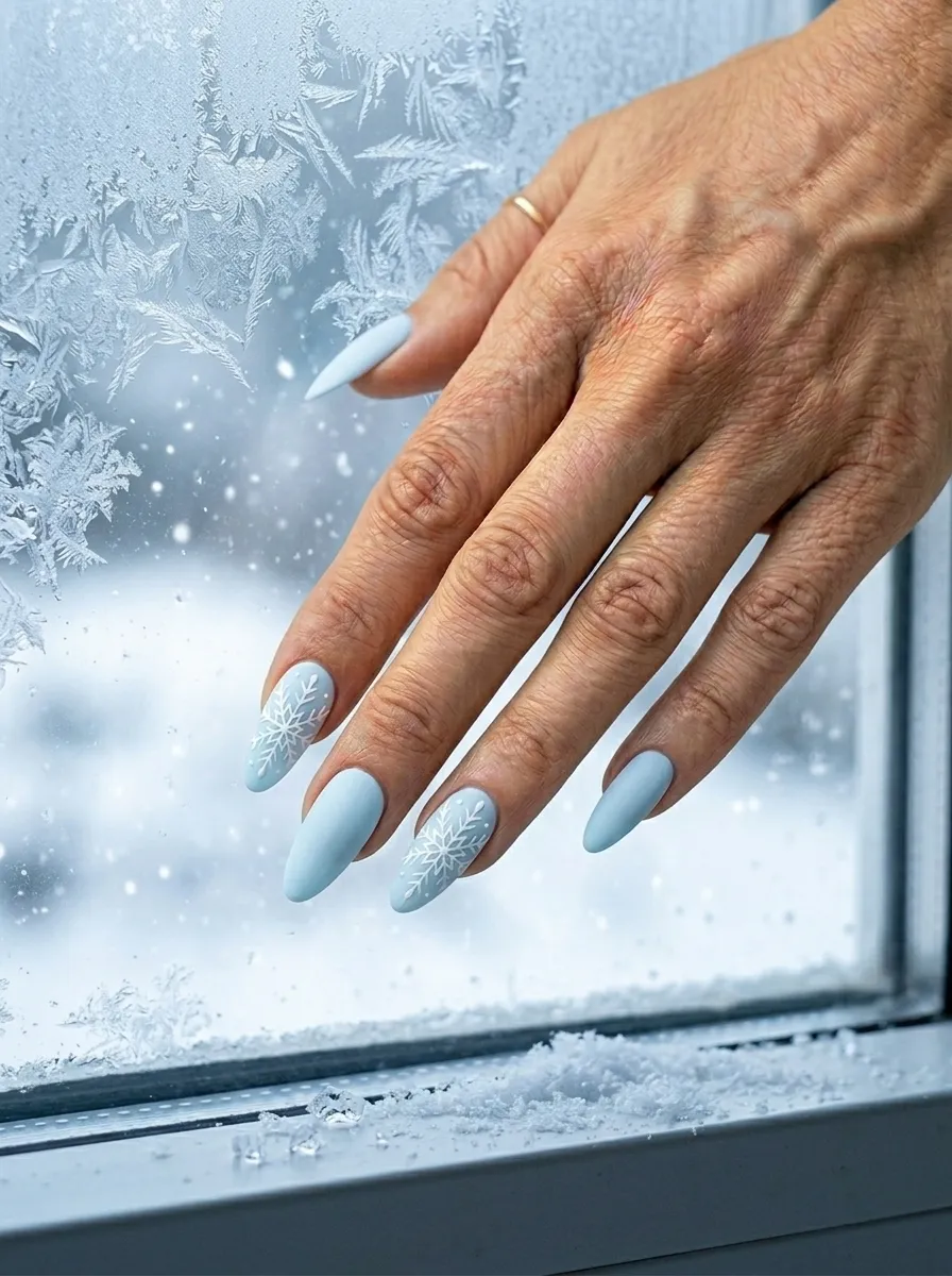 Snowflake Accent Nails