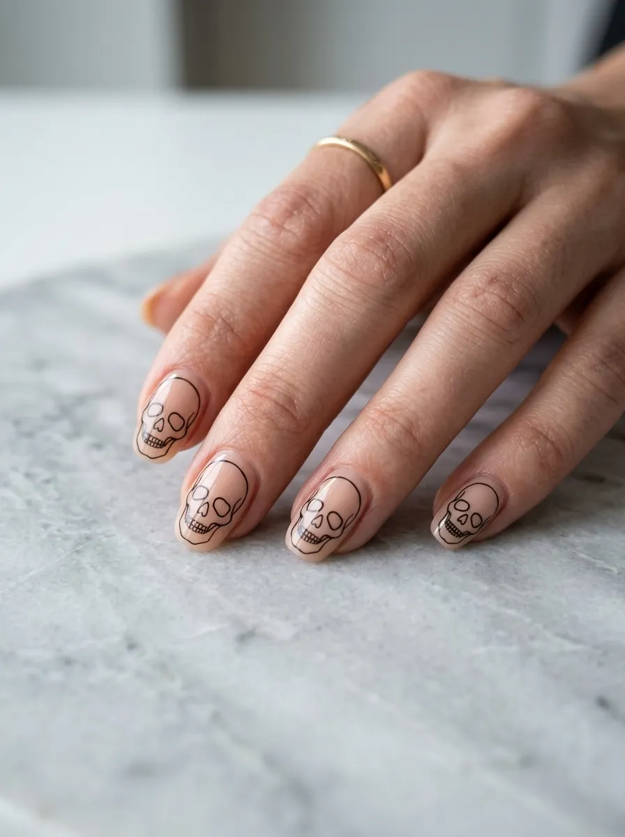 Negative Space Skull Nails
