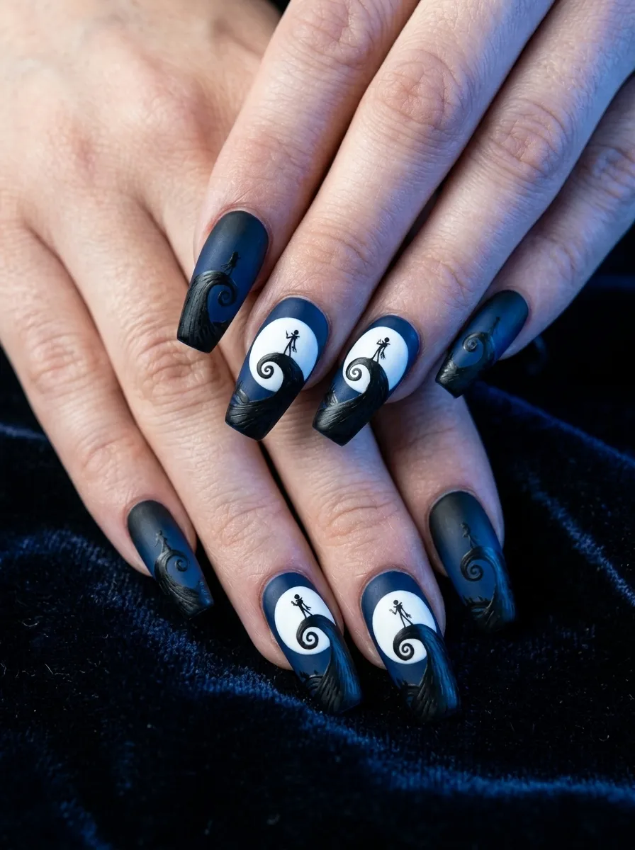 Spiral Hill Silhouette Nails