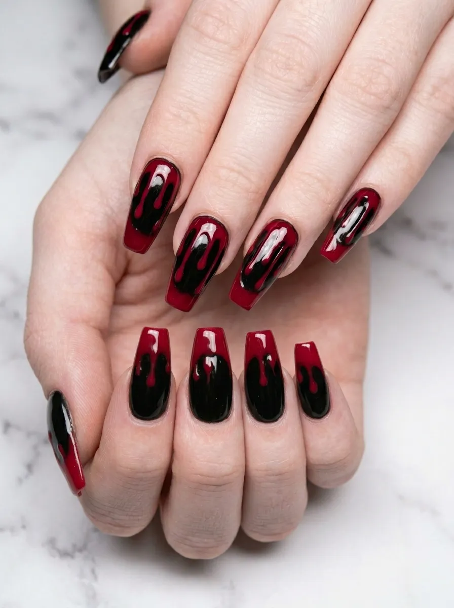 Blood Drip Nail Art