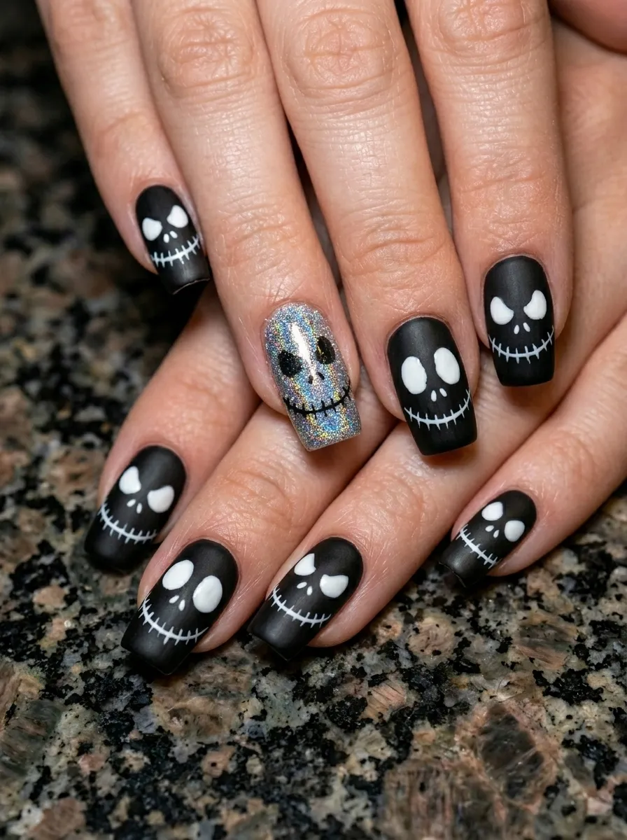 Glitter Skull Accent