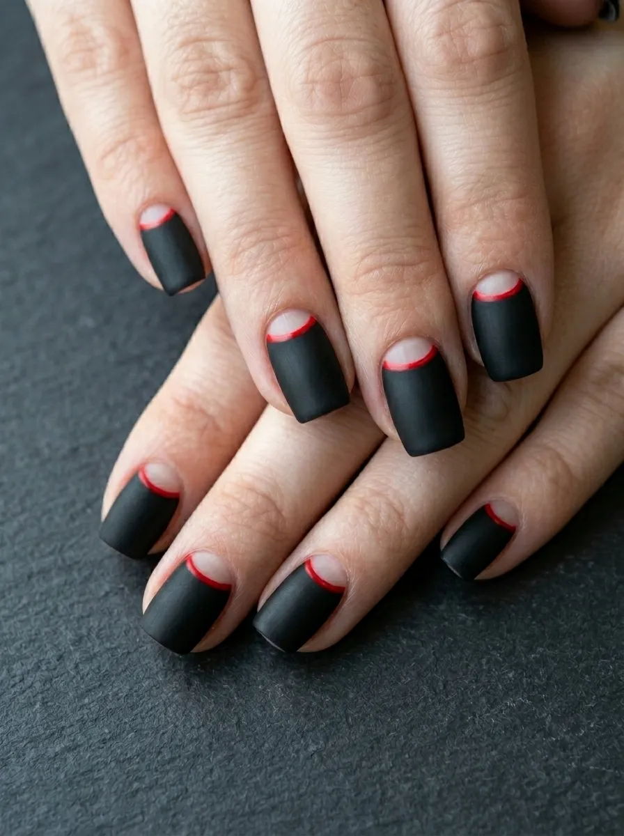 Matte Black with Red Negative Space