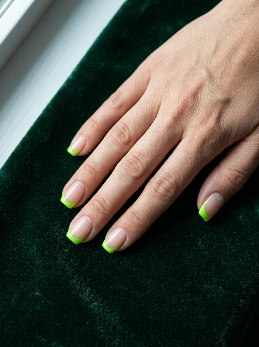 Acid Green French Tips