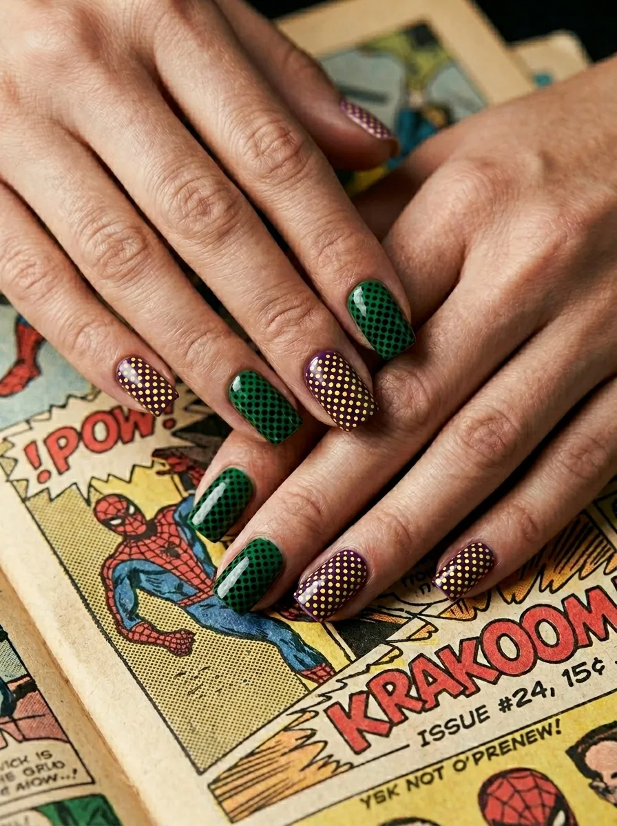 Comic Book Dot Pattern (Halftone Nails)